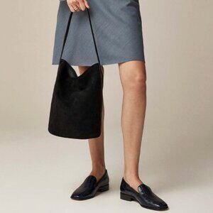 J Crew Berkeley Bucket Bag in Soft Leather and Suede Black